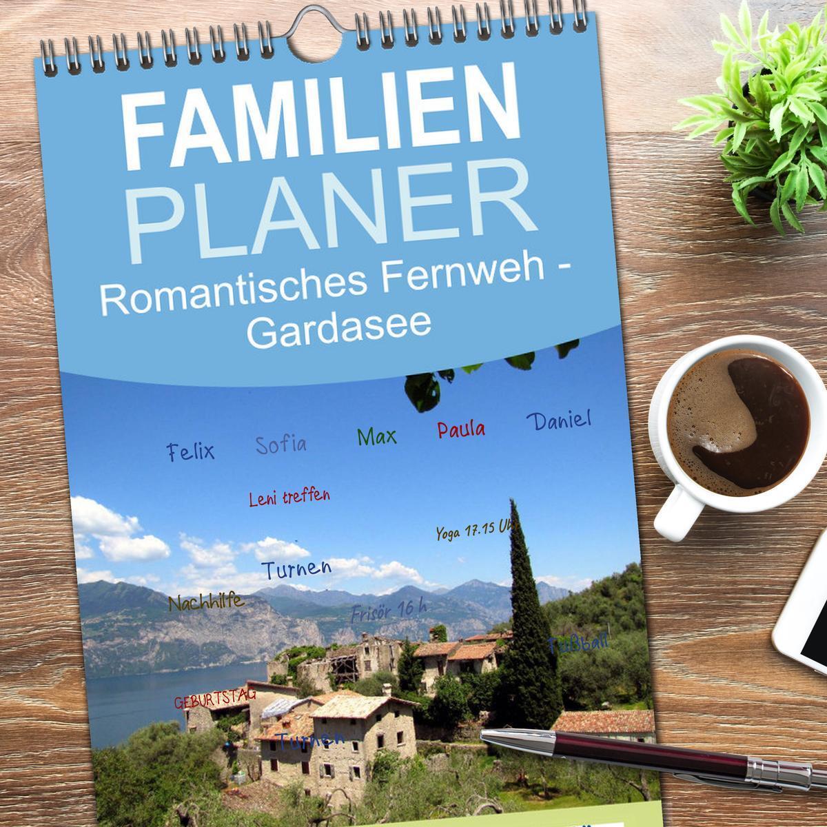 Bild: 9783457109762 | Familienplaner 2025 - Romantisches Fernweh - Gardasee mit 5 Spalten...