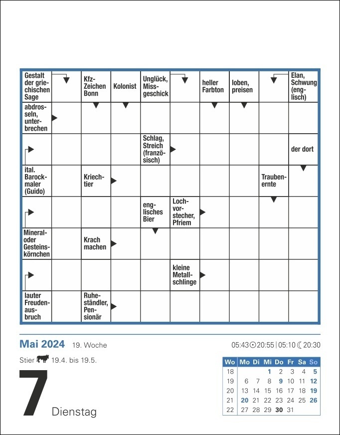 Bild: 9783840031236 | Kreuzworträtsel Tagesabreißkalender 2024. Tischkalender mit...