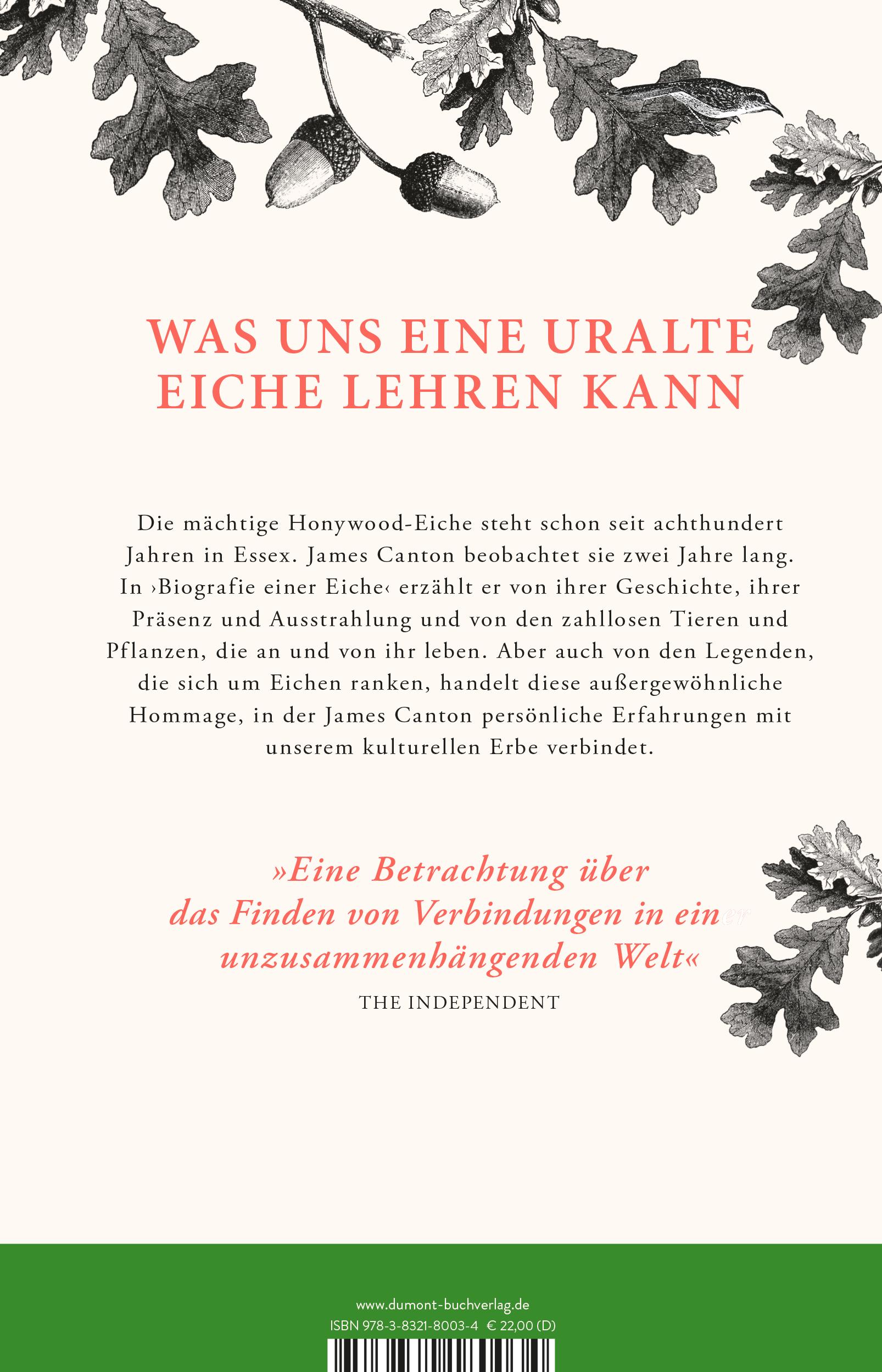 Rückseite: 9783832180034 | Biografie einer Eiche | James Canton | Buch | 208 S. | Deutsch | 2021