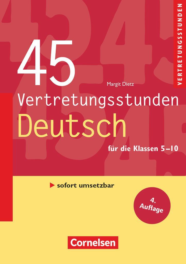 Cover: 9783589232475 | Vertretungsstunden 5.-10. Schuljahr. 45 Vertretungsstunden Deutsch