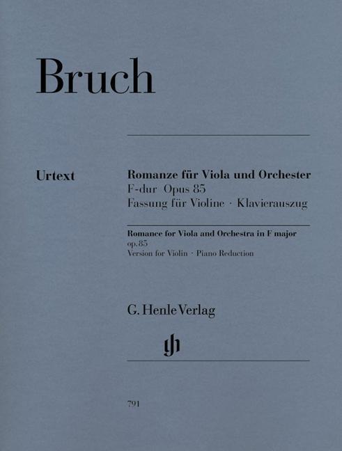 Cover: 9790201807911 | Romanze Fur Viola Und Orchester F-Dur Op 85 | Max Bruch | Buch | 1986
