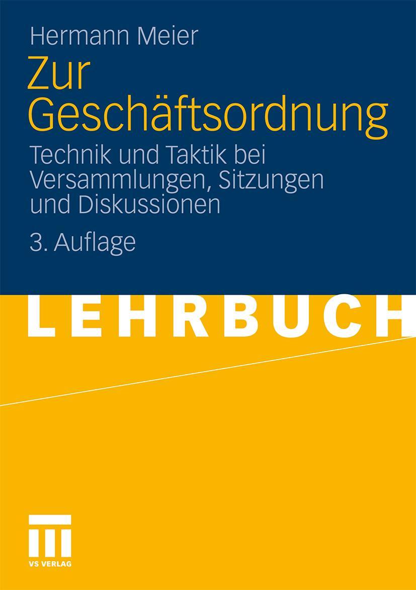 Cover: 9783531178356 | Zur Geschäftsordnung | Hermann Meier | Taschenbuch | 183 S. | Deutsch