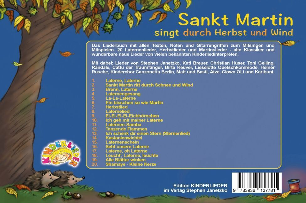 Bild: 9783936137781 | Sankt Martin singt durch Herbst und Wind - Das Liederbuch | Janetzko