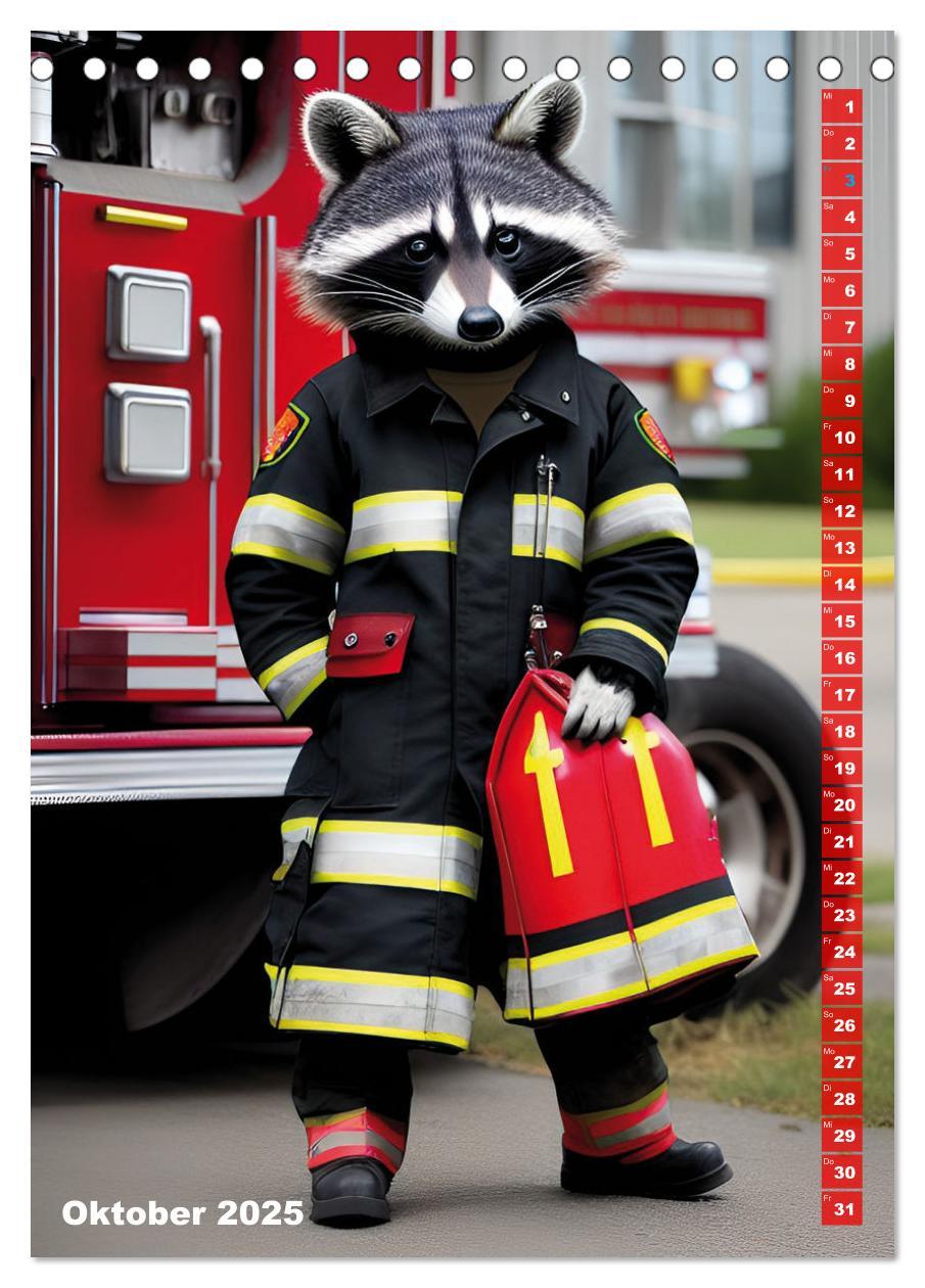 Bild: 9783435882540 | Feuerwehr - Tierischer Feuerwehrkalender (Tischkalender 2025 DIN A5...