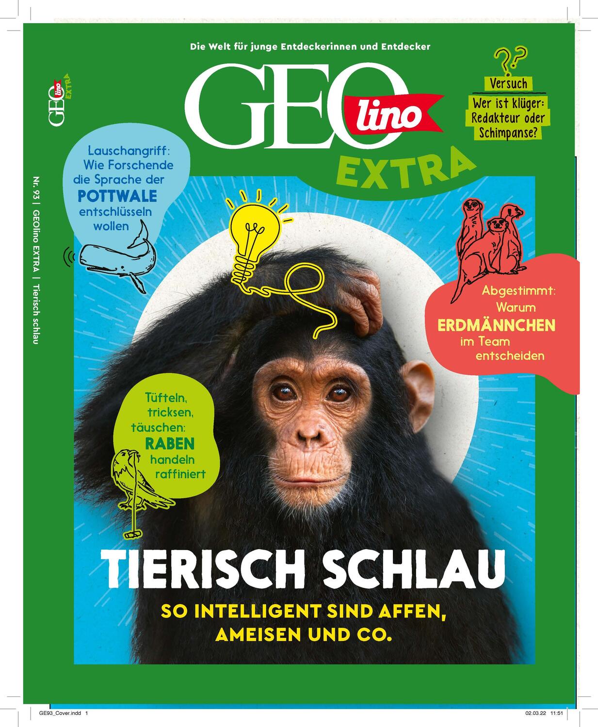 Cover: 9783652012317 | GEOlino extra 93/2022 - Tierisch schlau | Rosa Wetscher | Broschüre