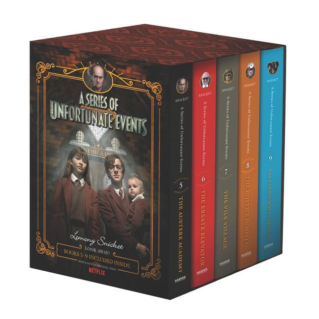 Cover: 9780062796196 | A Series of Unfortunate Events #5-9 Netflix Tie-In Box Set | Snicket