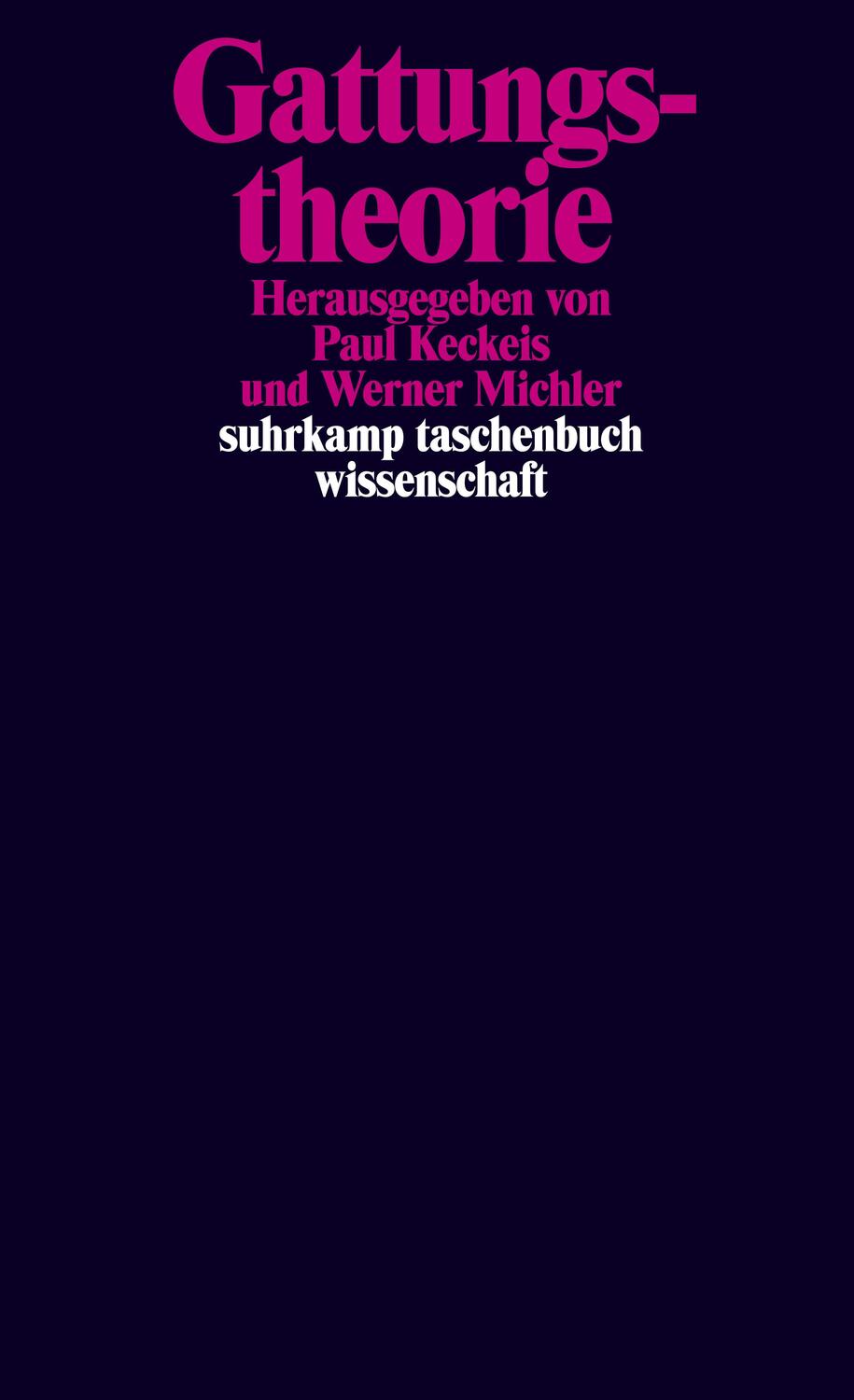Cover: 9783518297797 | Gattungstheorie | Paul Keckeis (u. a.) | Taschenbuch | 461 S. | 2020