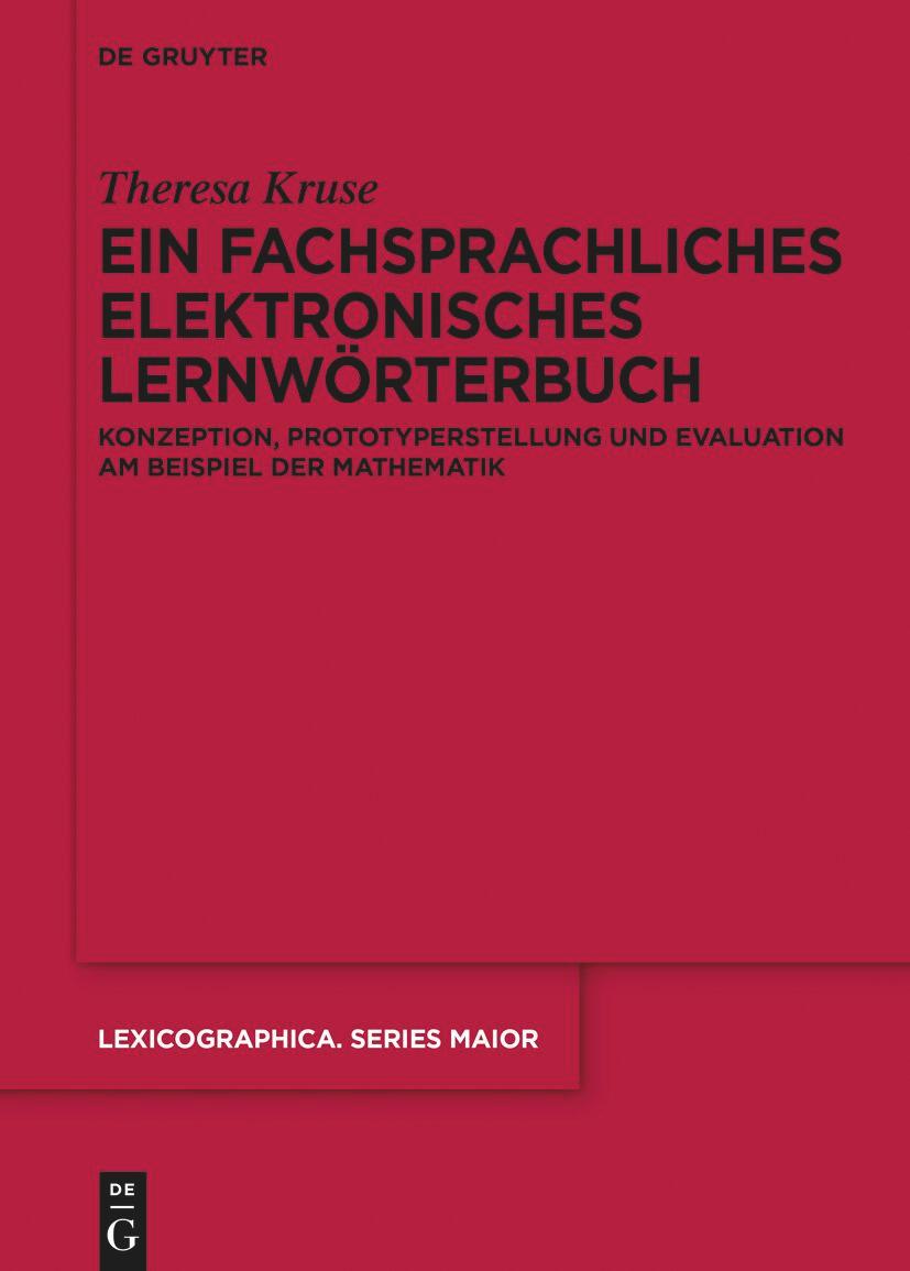 Cover: 9783111389493 | Ein fachsprachliches elektronisches Lernwörterbuch | Theresa Kruse