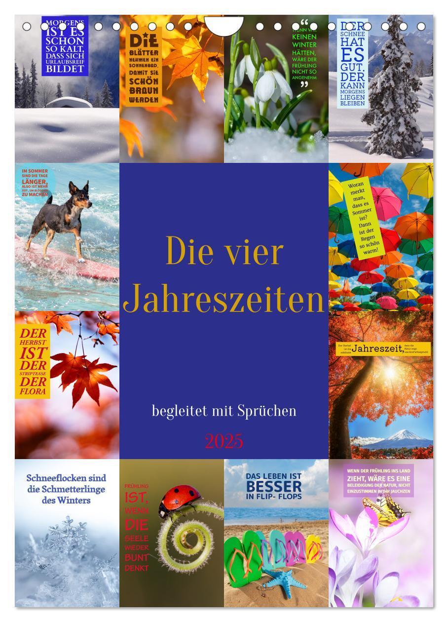 Cover: 9783435873371 | Die vier Jahreszeiten begleitet mit Sprüchen (Wandkalender 2025 DIN...