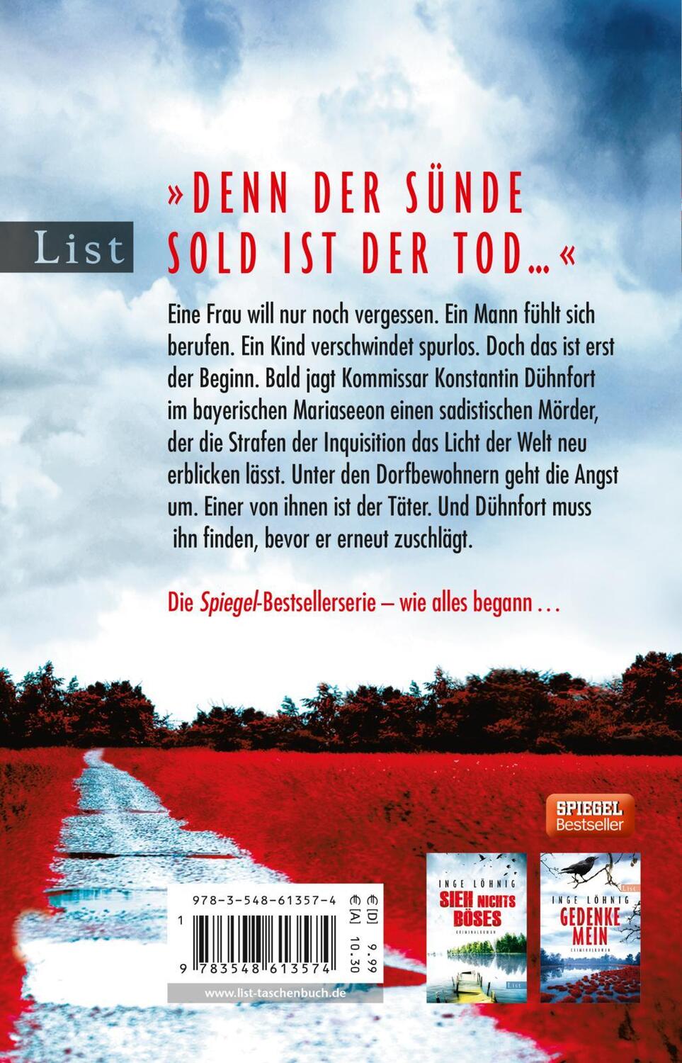 Rückseite: 9783548613574 | Der Sünde Sold | Kommissar Dühnforts erster Fall | Inge Löhnig | Buch