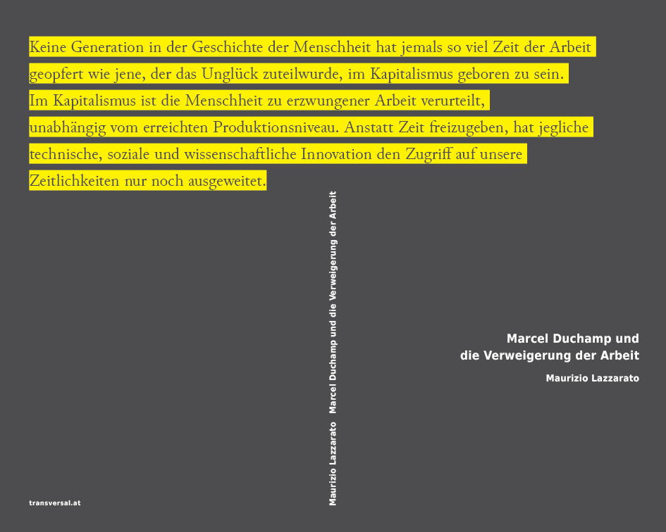 Cover: 9783903046115 | Marcel Duchamp und die Verweigerung der Arbeit | Alessandro Lazzari