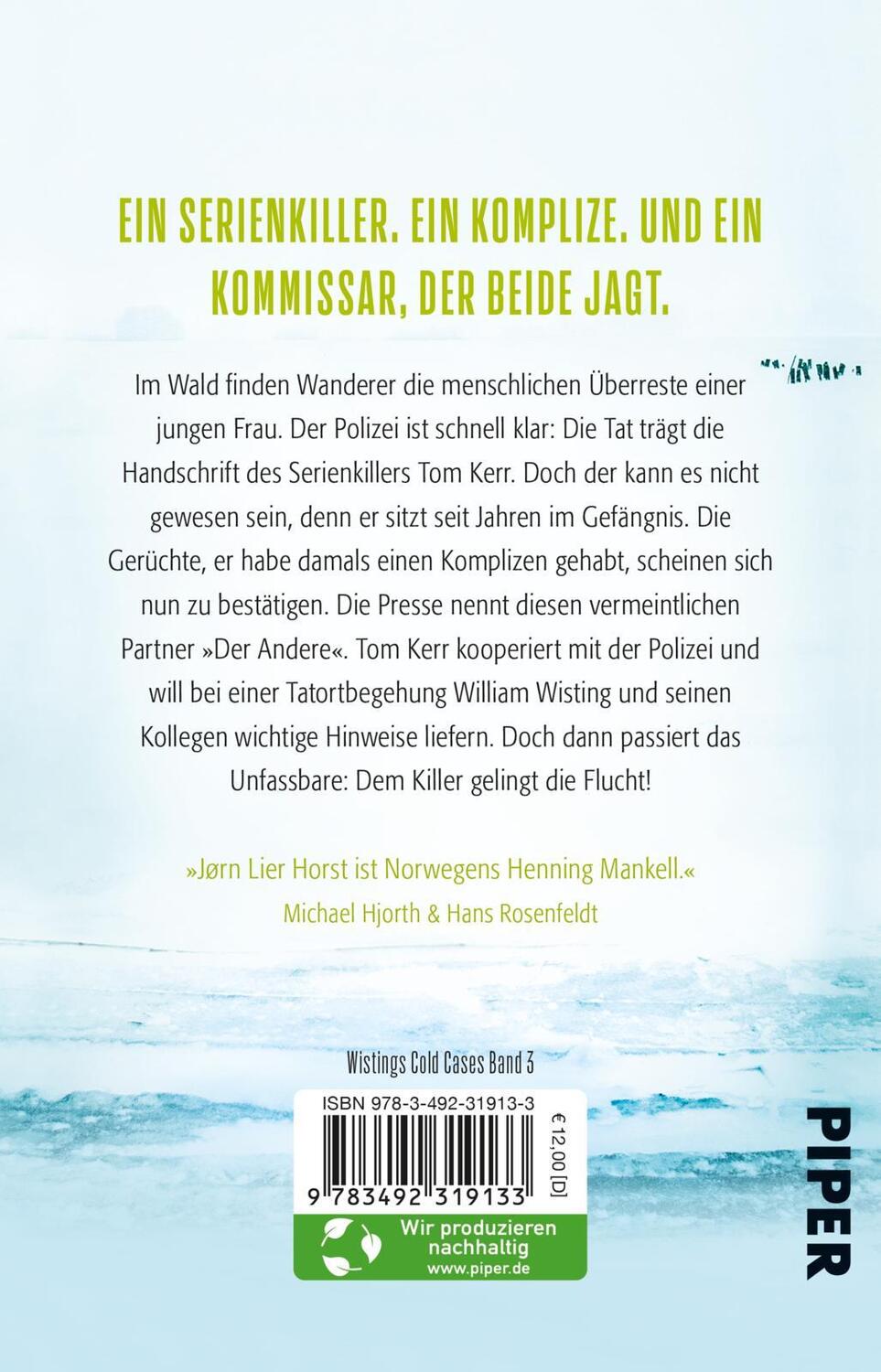 Rückseite: 9783492319133 | Wisting und der Atem der Angst | Jørn Lier Horst | Taschenbuch | 2023