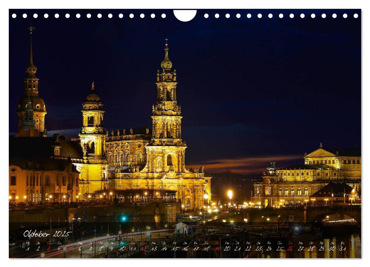 Bild: 9783435741113 | Nachts in Dresden (Wandkalender 2025 DIN A4 quer), CALVENDO...