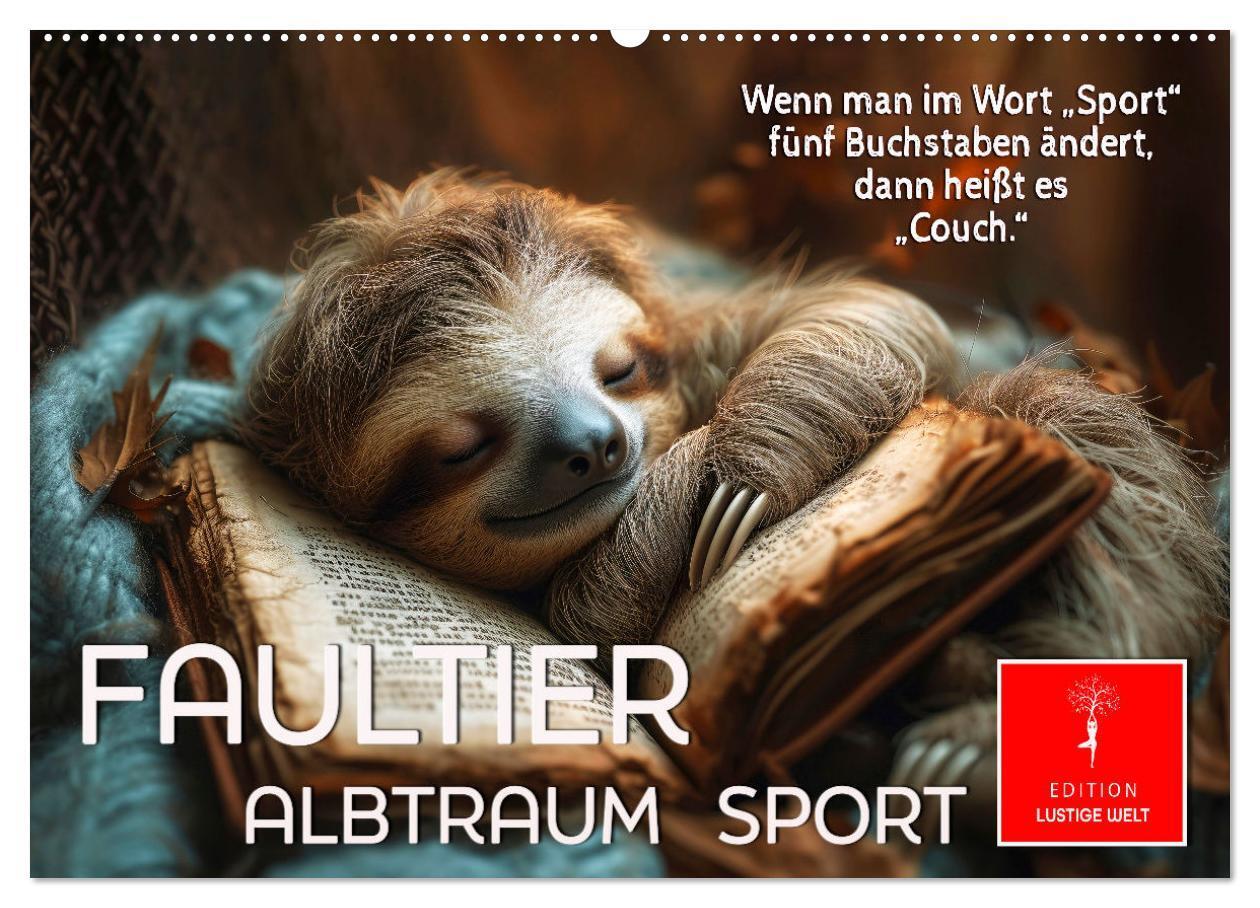 Cover: 9783383771651 | Faultier - Albtraum Sport (Wandkalender 2025 DIN A2 quer), CALVENDO...