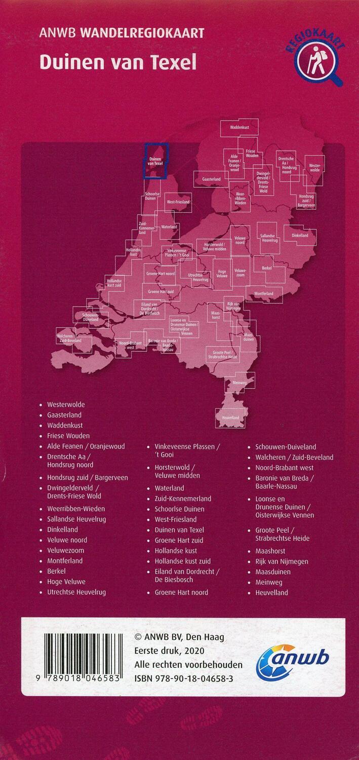 Bild: 9789018046583 | Duinen van Texel (Den Burg) 1:33 000 | Wandelregiokaart | (Land-)Karte