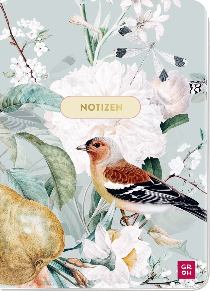 Cover: 4036442011621 | Notizheft Blütenzauber Vogel | Groh Verlag | Notizbuch/Blankobuch