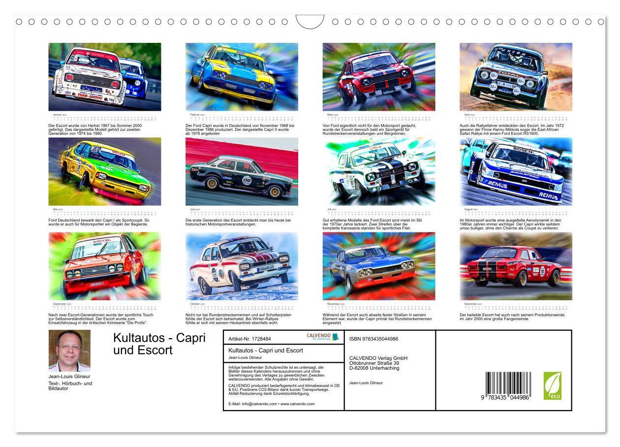 Bild: 9783435044986 | Kultautos - Capri und Escort (Wandkalender 2025 DIN A3 quer),...