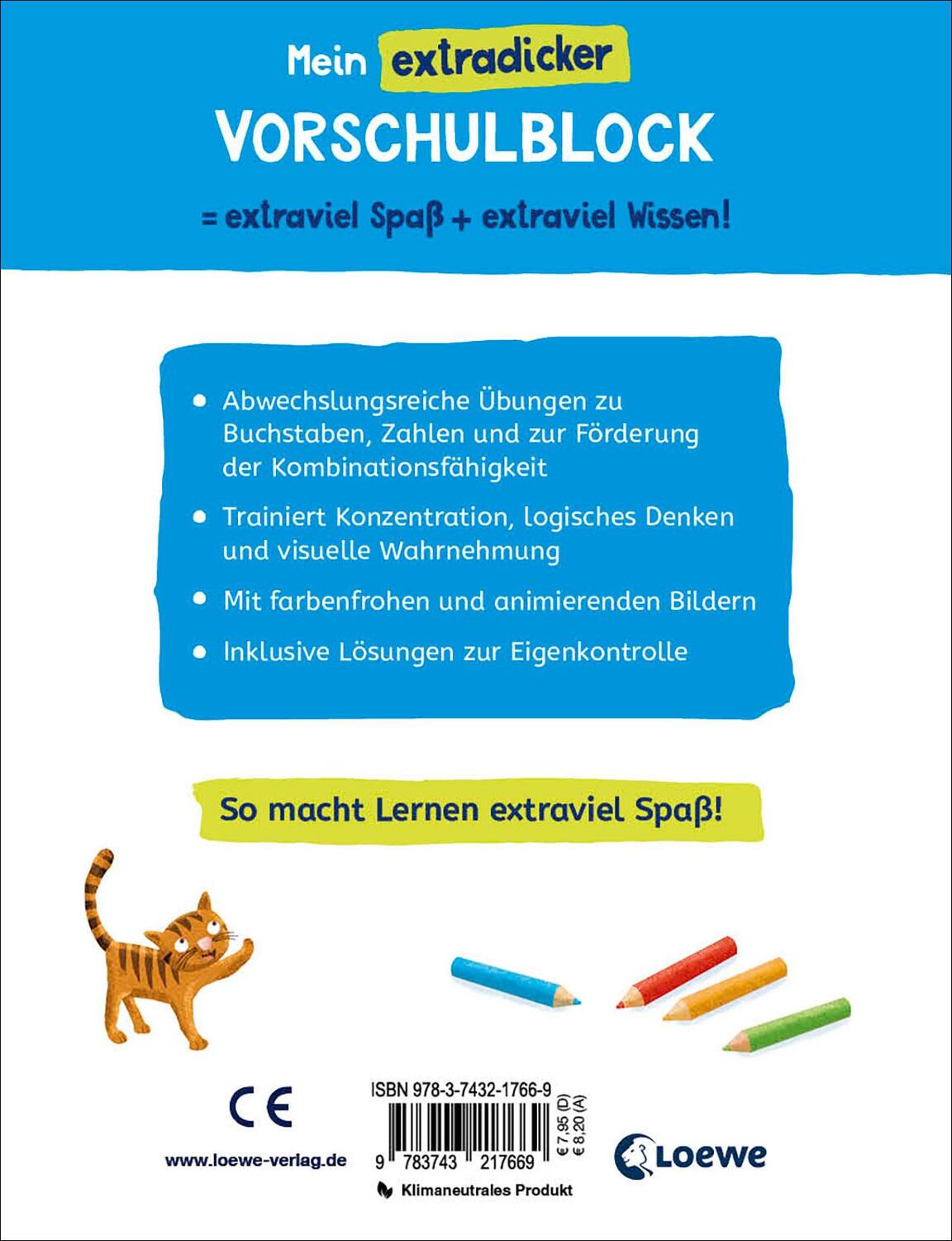 Rückseite: 9783743217669 | Mein extradicker Vorschulblock | Loewe Lernen und Rätseln | Buch