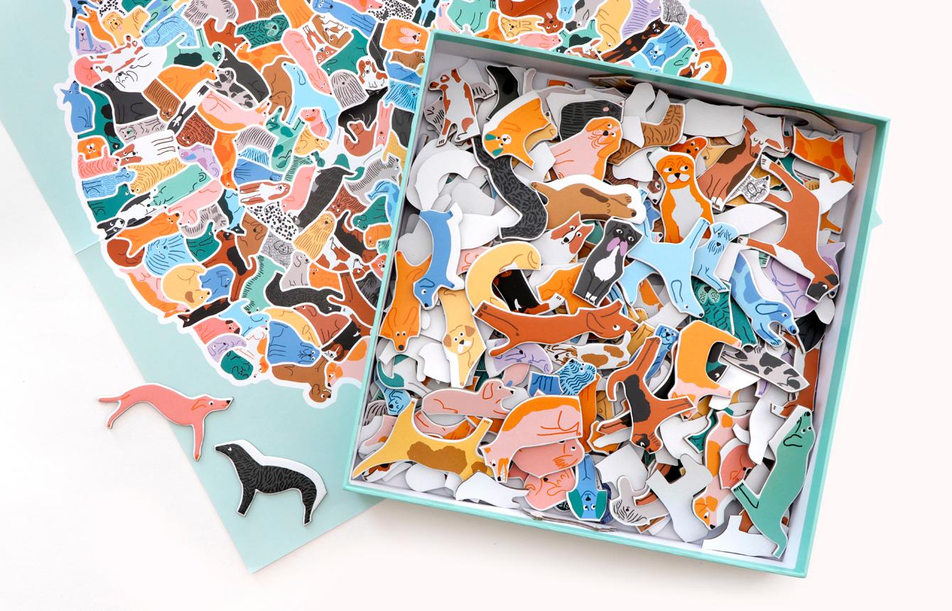 Bild: 9783962442194 | 299 Hunde und 1 Katze | Ein Hundeknäuel-Puzzle | Léa Maupetit | Spiel