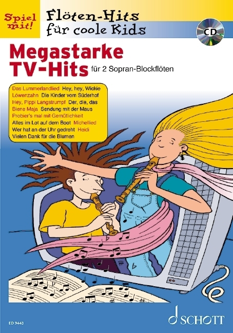 Cover: 9790001131780 | Megastarke TV-Hits, für 1-2 Sopran-Blockflöten, m. Audio-CD | 32 S.