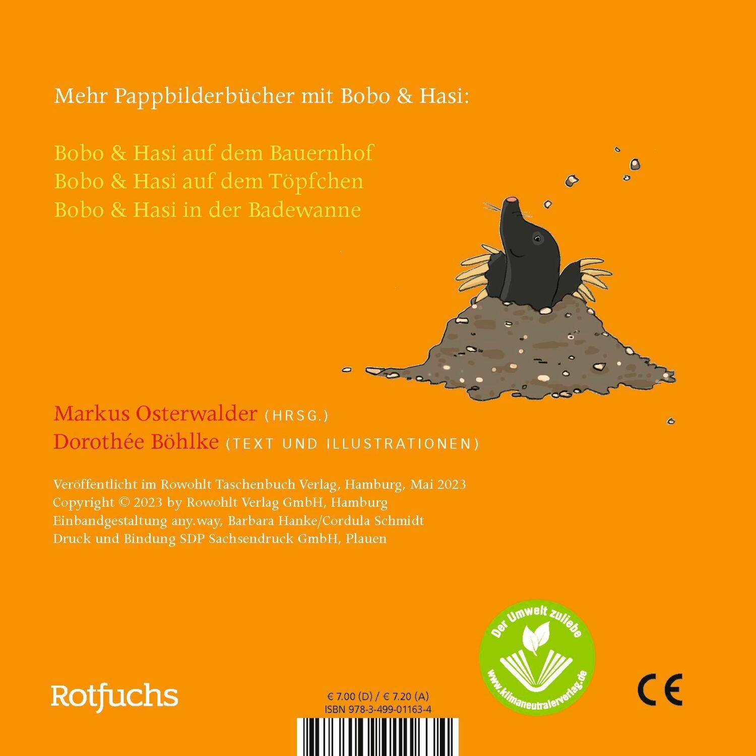 Rückseite: 9783757100544 | Bobo &amp; Hasi auf der Baustelle | Pappbilderbuch ab 12 Monaten | Böhlke