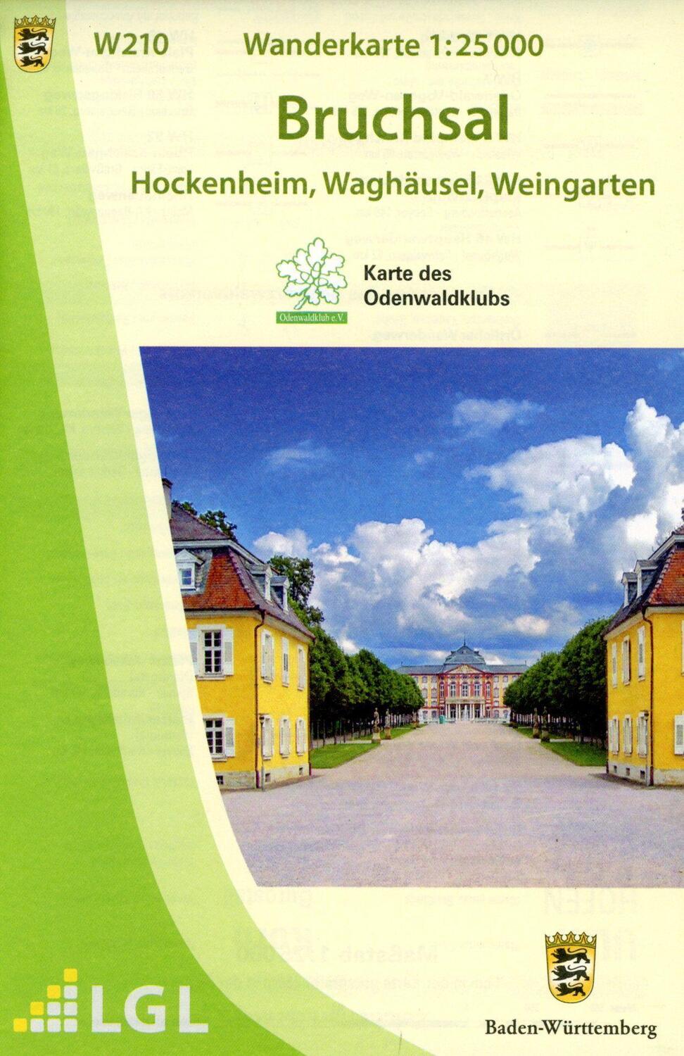 Cover: 9783863984366 | W210 Wanderkarte 1:25 000 Bruchsal | Hockenheim, Waghäusel, Weingarten