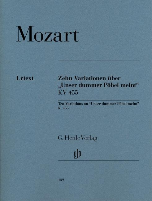 Cover: 9790201801896 | Mozart, W: 10 Variationen über "Unser dummer Pöbel meint" KV | Mozart