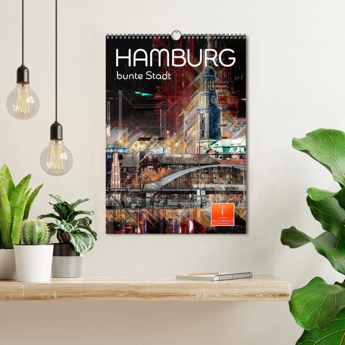 Bild: 9783435908578 | Hamburg bunte Stadt (Wandkalender 2025 DIN A3 hoch), CALVENDO...