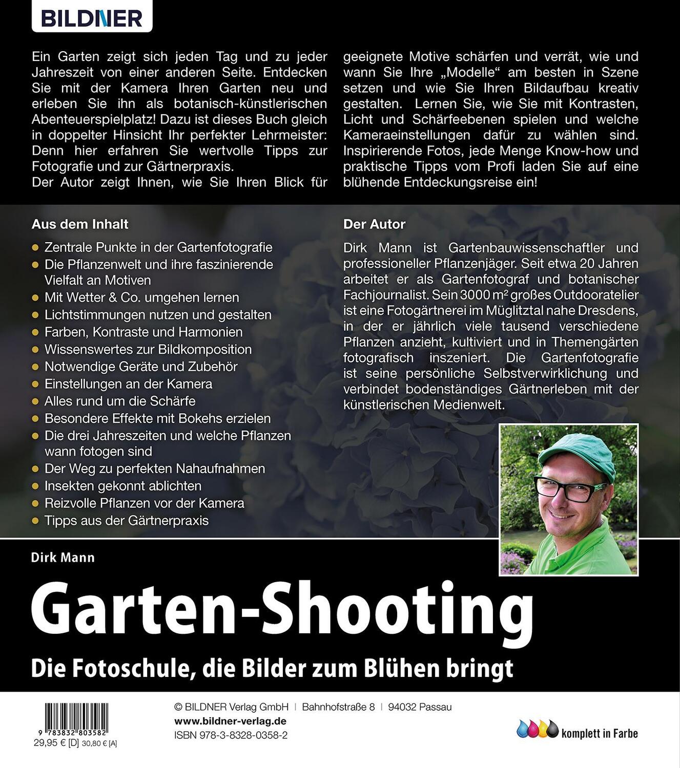 Rückseite: 9783832803582 | Garten-Shooting | Die Fotoschule, die Bilder zum Blühen bringt | Mann