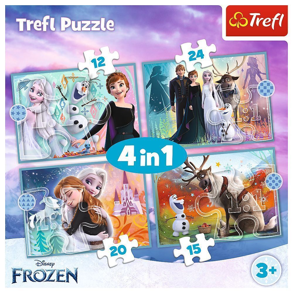 Bild: 5900511343816 | 4 in 1 Puzzle 12,15, 20, 24 Teile Frozen | Spiel | Kartonage | 34381