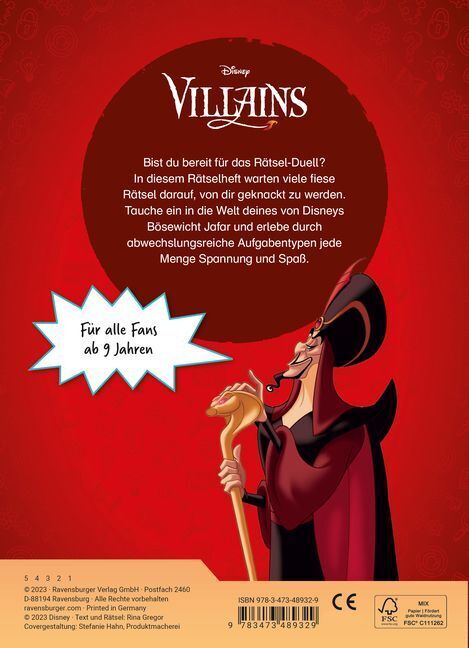 Bild: 9783473489329 | Ravensburger Disney Villains: Fiese Rätsel mit Jafar - Knifflige...