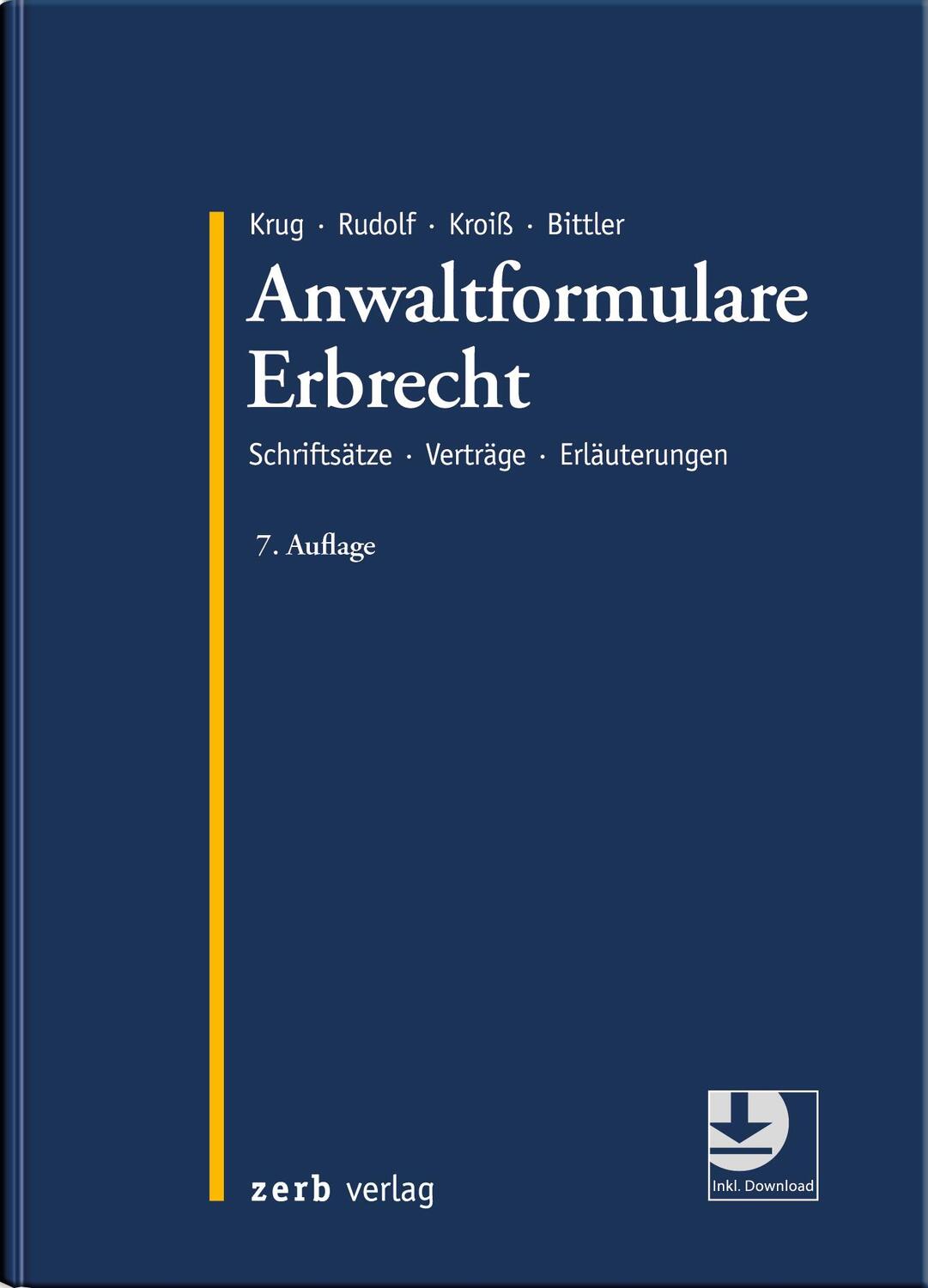 Cover: 9783956611346 | Anwaltformulare Erbrecht | Schriftsätze Verträge Erläuterungen | Buch