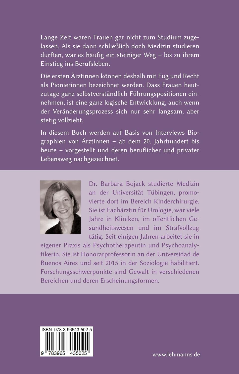 Rückseite: 9783965435025 | Ärztinnenbuch - Pionierinnen der Medizin | Barbara Bojack | Buch