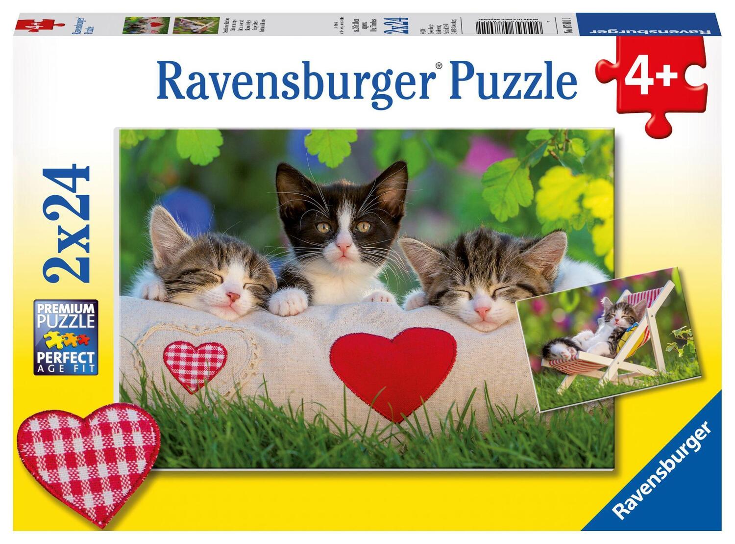 Cover: 4005556078011 | Verschlafene Kätzchen. Puzzle 2 x 24 Teile | Spiel | Deutsch | 2016