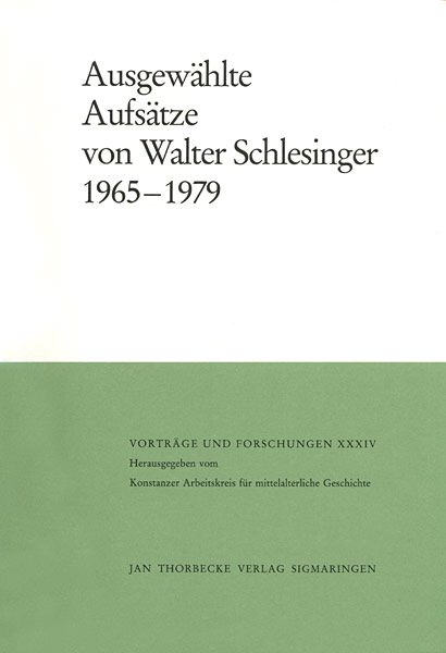 Cover: 9783799566346 | Ausgewählte Aufsätze von Walter Schlesinger 1965-1979 | Schlesinger