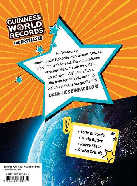 Bild: 9783473463275 | Guinness World Records für Erstleser - Weltraum (Rekordebuch zum...