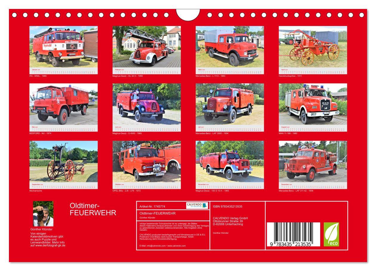 Bild: 9783435213535 | Oldtimer-FEUERWEHR (Wandkalender 2025 DIN A4 quer), CALVENDO...