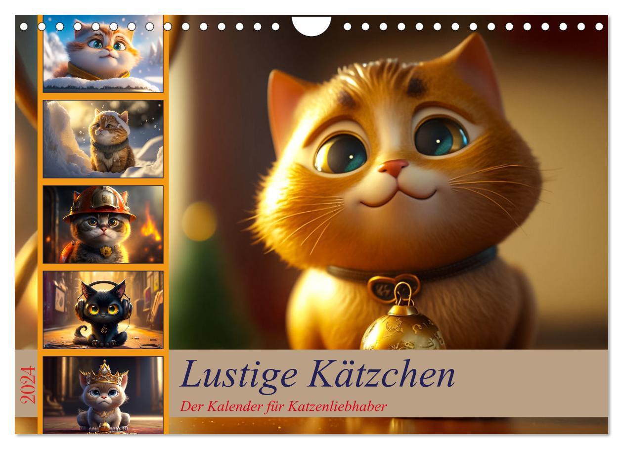 Cover: 9783675438507 | Lustige Kätzchen (Wandkalender 2024 DIN A4 quer), CALVENDO...