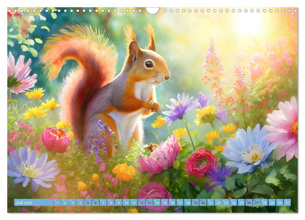 Bild: 9783383837142 | Der Eichhörnchen-Kalender (Wandkalender 2025 DIN A3 quer), CALVENDO...