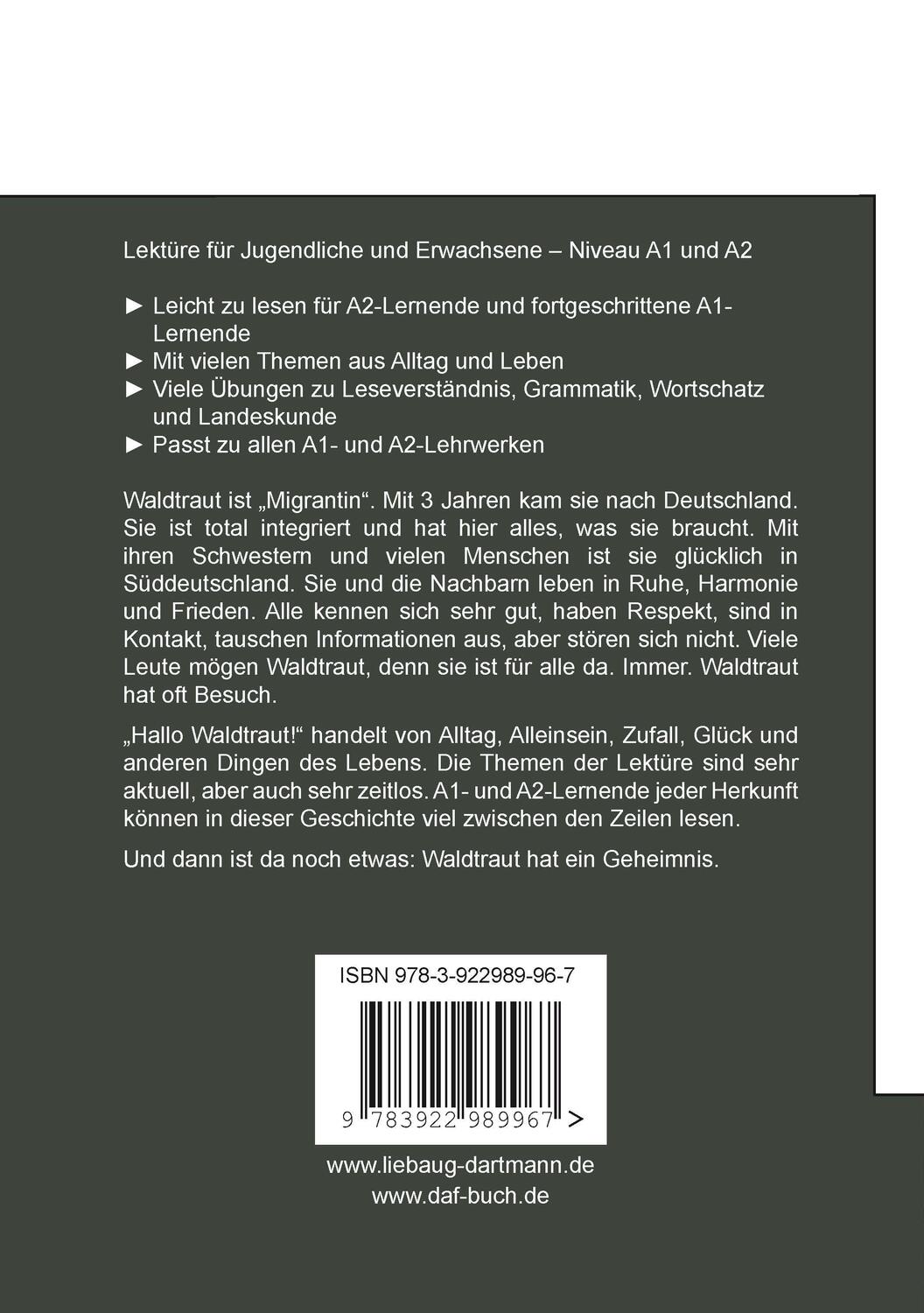 Rückseite: 9783922989967 | Hallo Waldtraut! | Claudia Peter | Broschüre | Deutsch | 2017