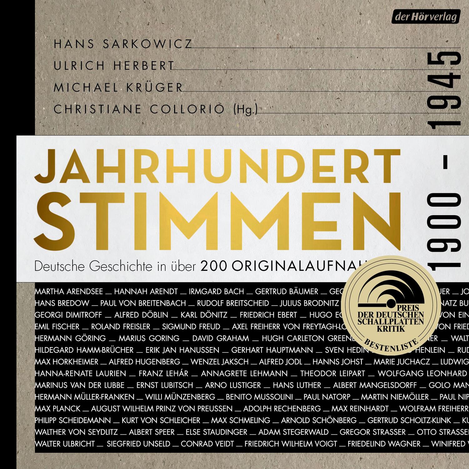 Cover: 9783844515183 | Jahrhundertstimmen 1900-1945 - Deutsche Geschichte in über 200...