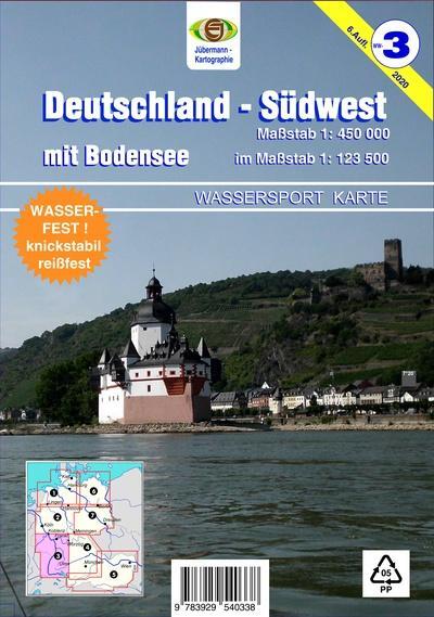 Cover: 9783929540338 | Wassersportkarte Blatt 3 Südwest 1:450 000 | (Land-)Karte | Deutsch