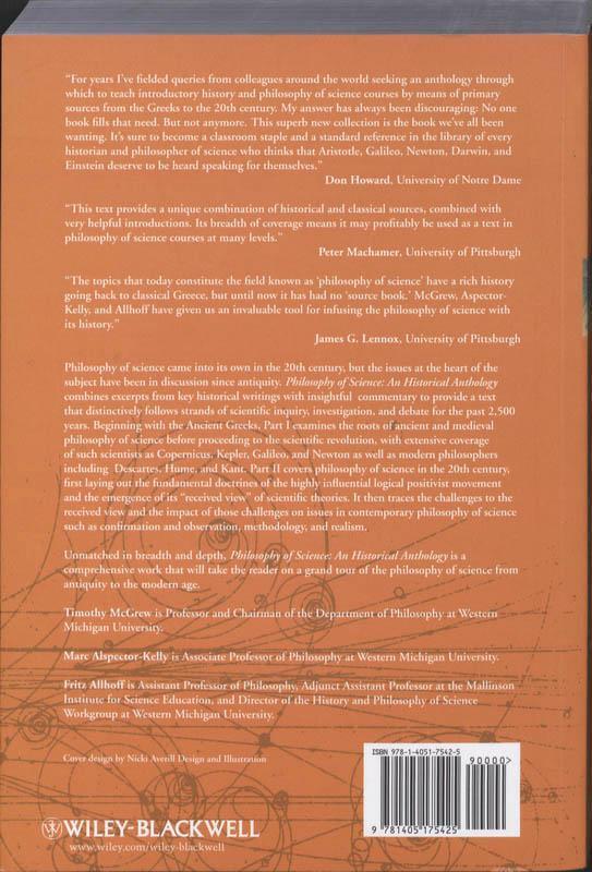 Rückseite: 9781405175425 | Philosophy of Science | An Historical Anthology | Allhoff (u. a.)