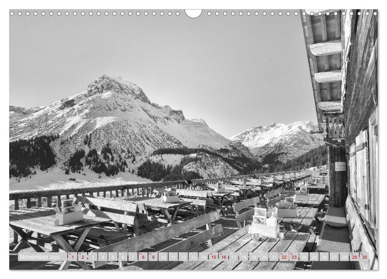 Bild: 9783435299829 | Arlberg black and white (Wandkalender 2025 DIN A3 quer), CALVENDO...