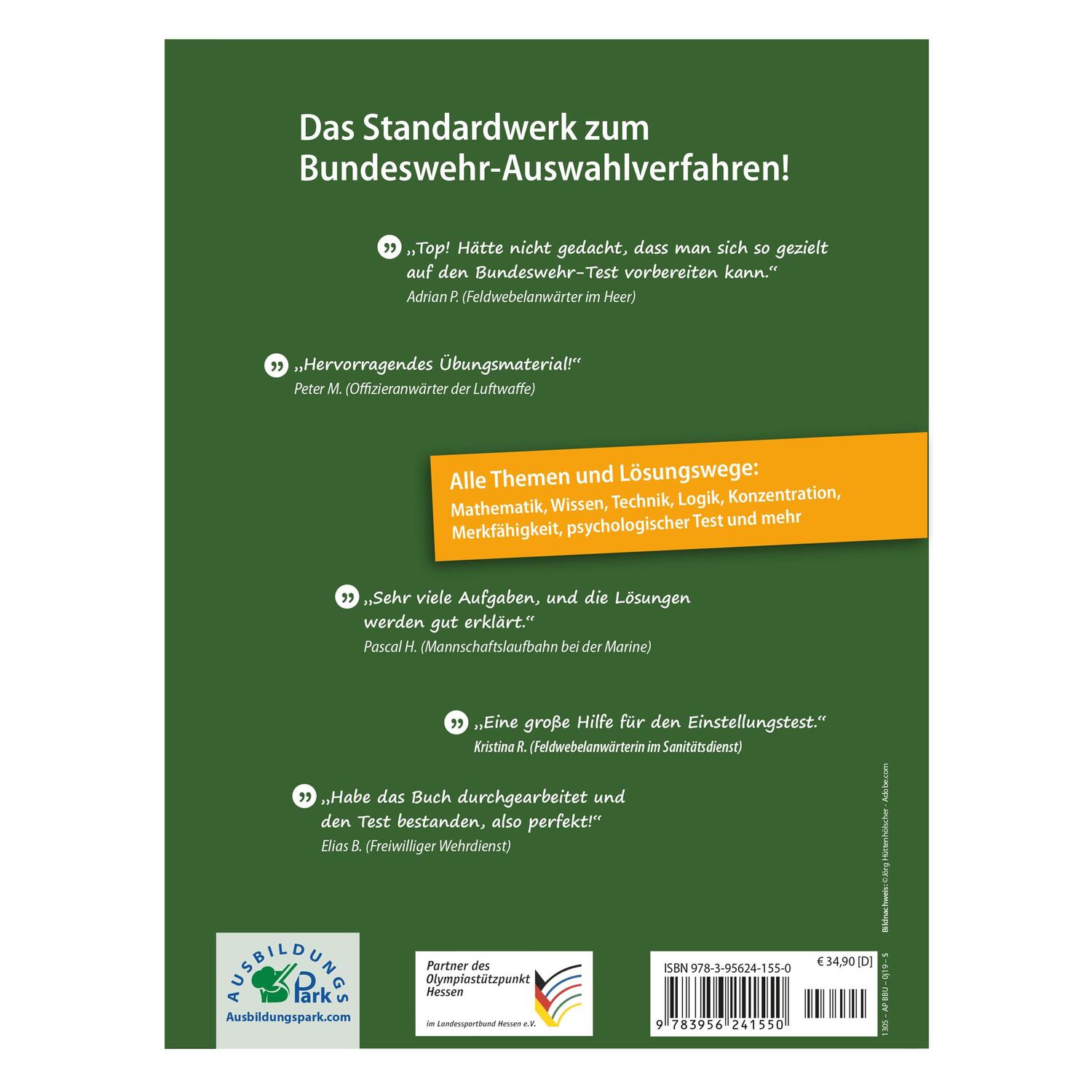 Bild: 9783956241550 | Einstellungstest Bundeswehr: Prüfungspaket mit Testsimulation | Buch