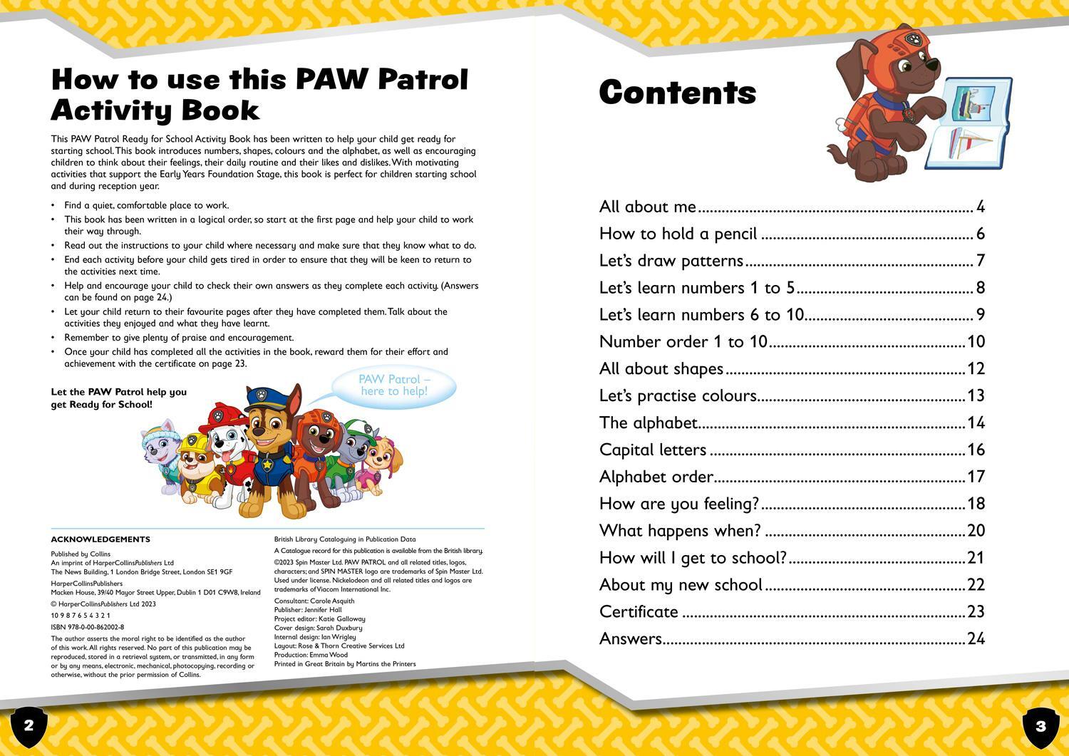 Bild: 9780008620028 | PAW Patrol Ready for School Activity Book | Get Set to Start School!