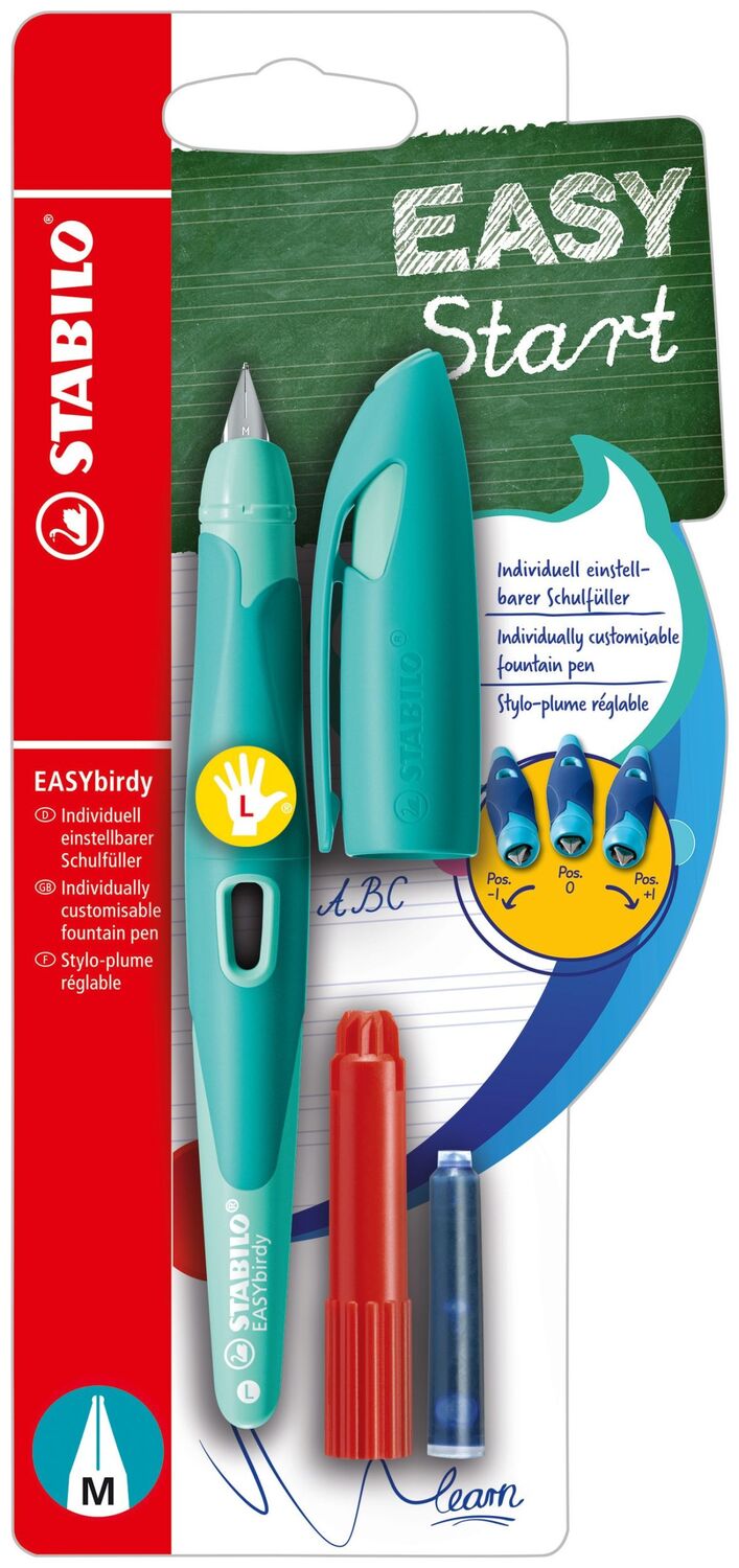 Cover: 4006381593335 | STABILO Füller EASYbirdy pastel Feder M aqua grün/Mint für Linkshänder