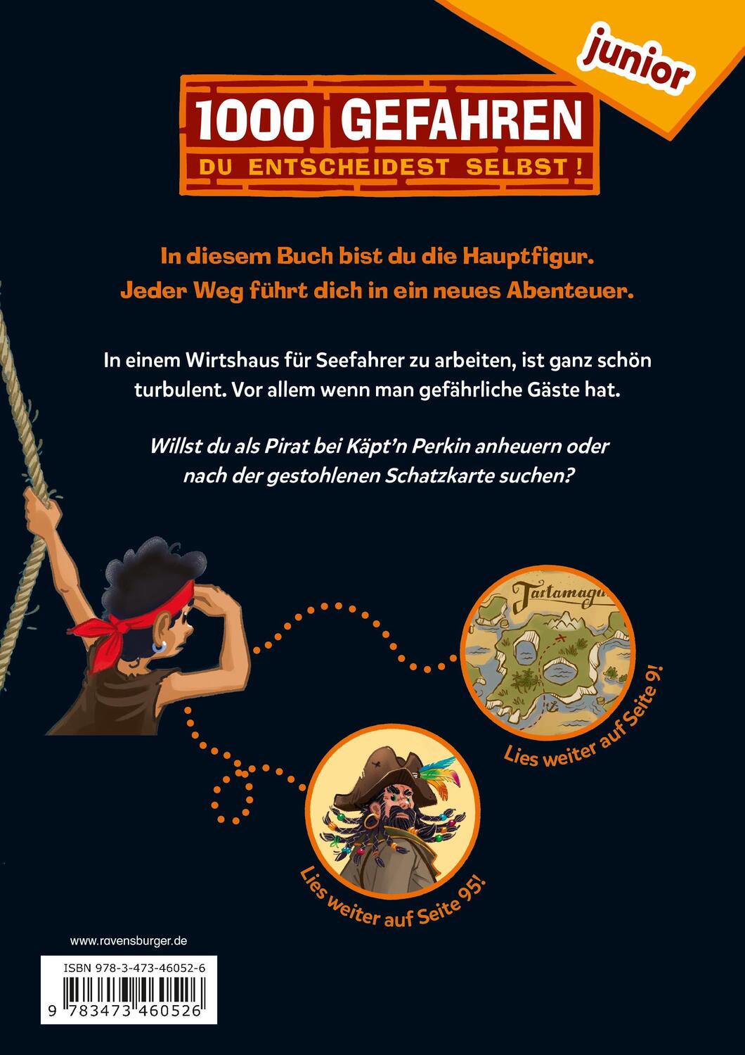 Rückseite: 9783473460526 | 1000 Gefahren junior - Das Geheimnis der Pirateninsel (Erstlesebuch...