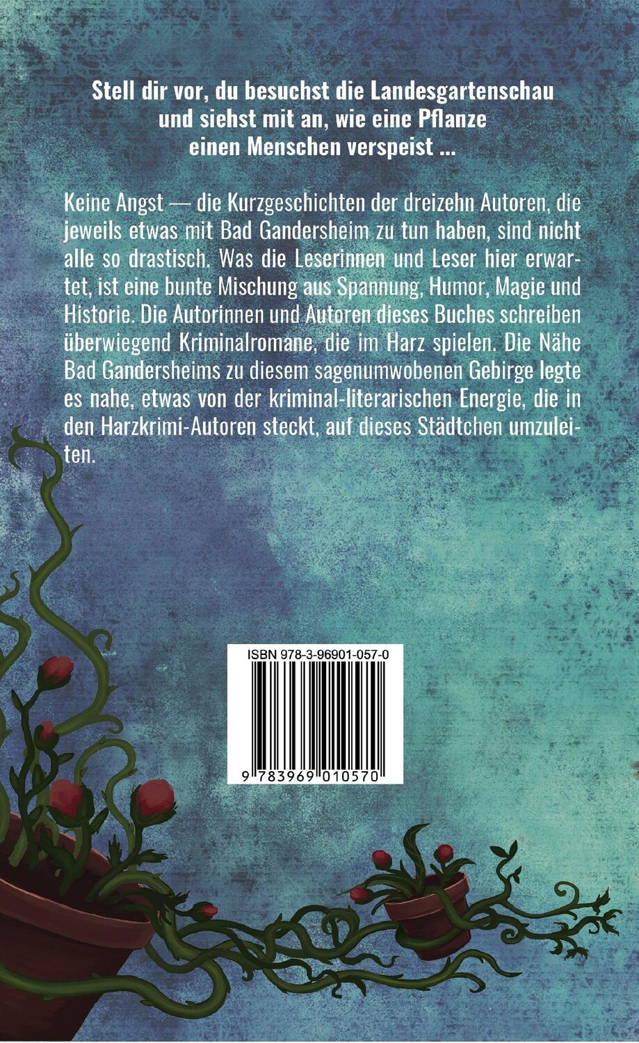 Rückseite: 9783969010570 | Lass Blumen morden | 13 mörderische Kurzgeschichten | Helmut Exner