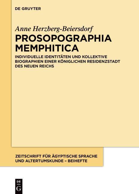 Cover: 9783110783360 | Prosopographia Memphitica | Anne Herzberg-Beiersdorf | Buch | Deutsch